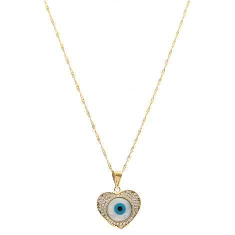 14 karat Gold Eye Heart Necklace