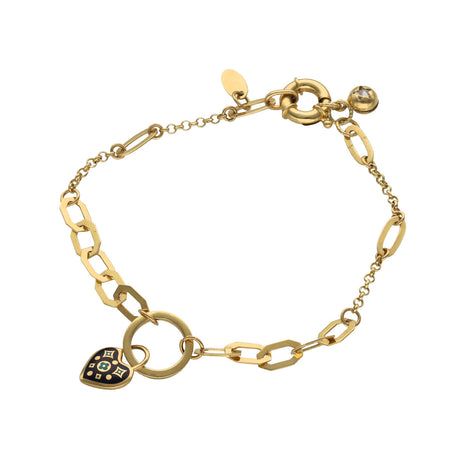 14 Karat Gold Rolo Eye Bracelet