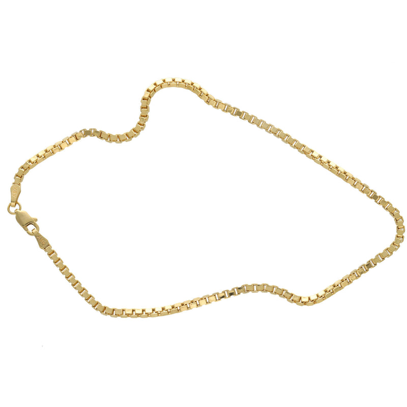 10 Karat Gold Box Link Anklet Bracelet