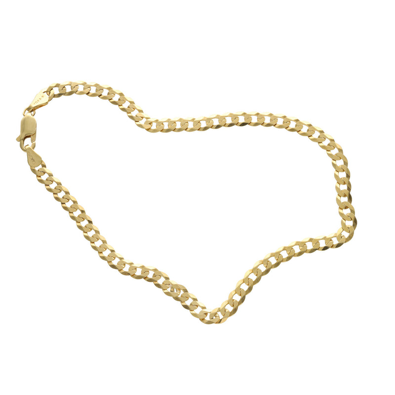 10K Gold Italian Curb Anklet - Multiple Widths | Veka Jewelry