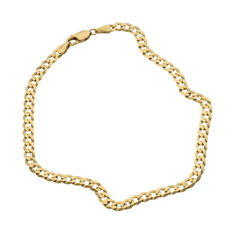 10K Gold Italian Curb Anklet - Multiple Widths | Veka Jewelry