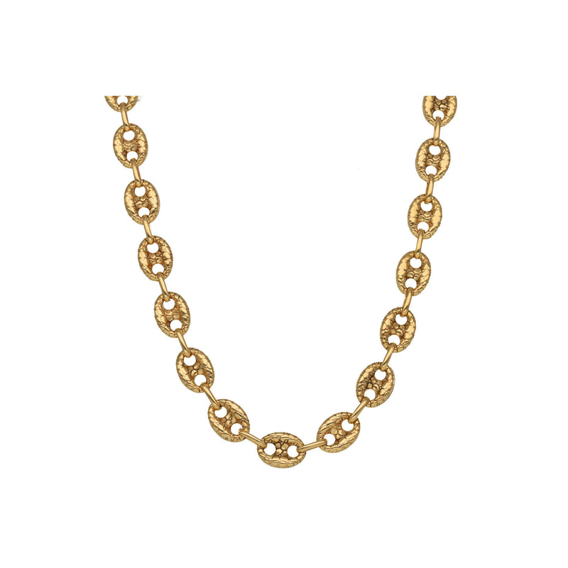 10 Karat Gold Puff Mariner Nugget link Chain