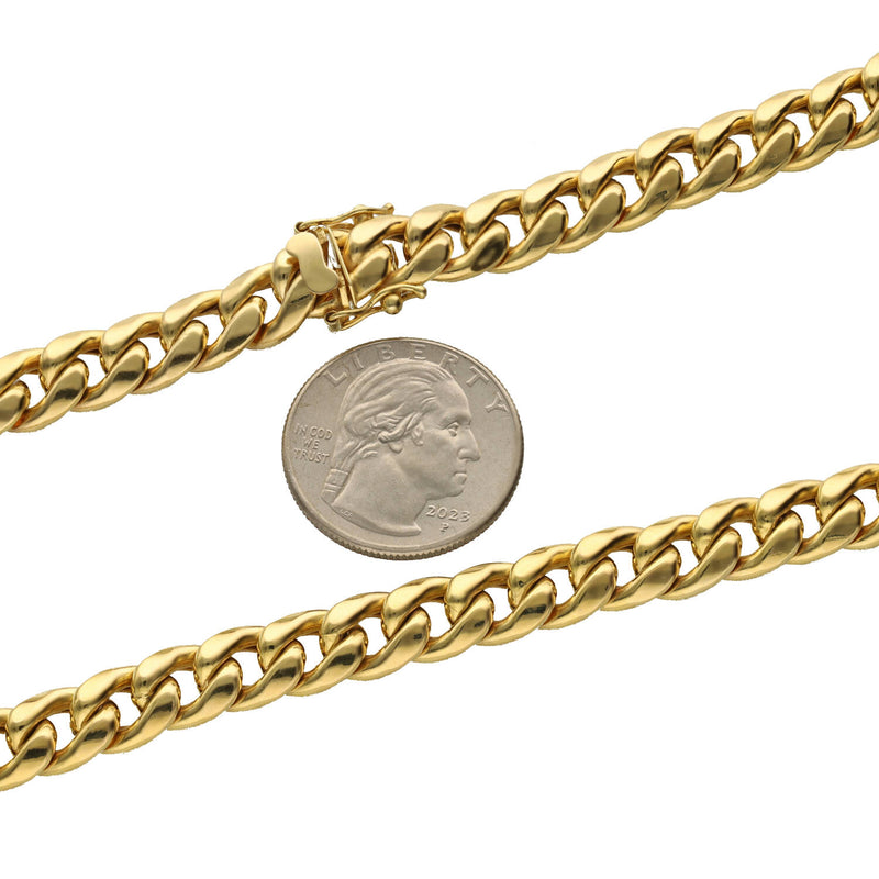 10 Karat Gold Miami Cuban Link Chain 9 mm