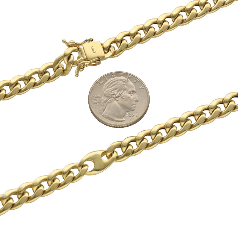 10 karat Gold Miami Cuban  Puff Link Box Lock 8 mm
