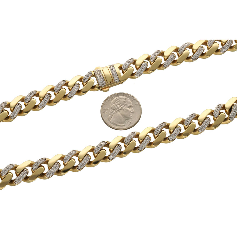 13 mm Cuban Link Monaco Chain 28 Inches | 10K Gold