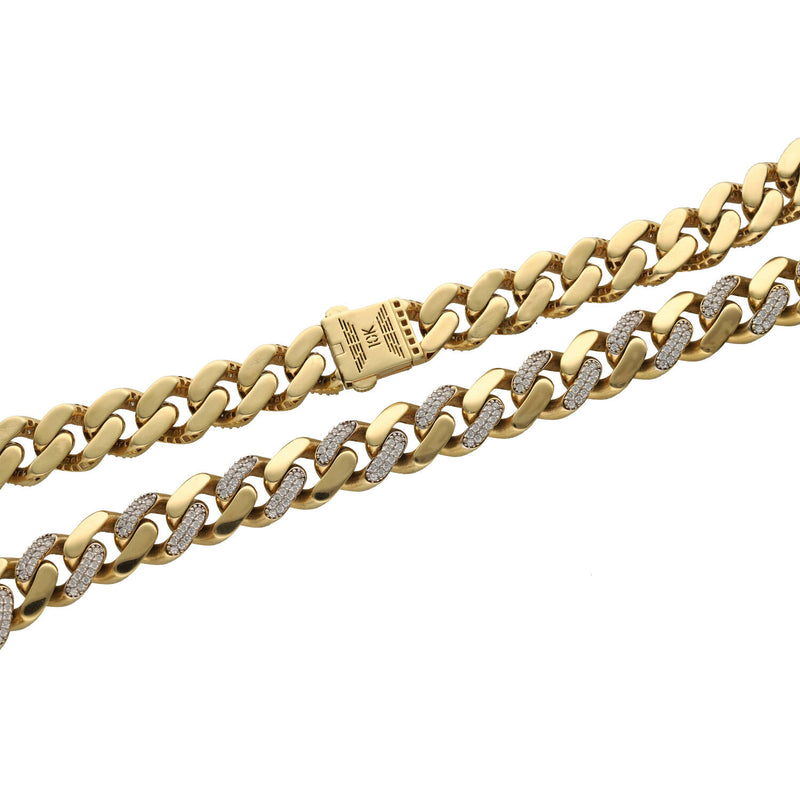 13 mm Cuban Link Monaco Chain 28 Inches | 10K Gold