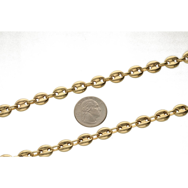 10 karat Gold Puff Mariner Chain