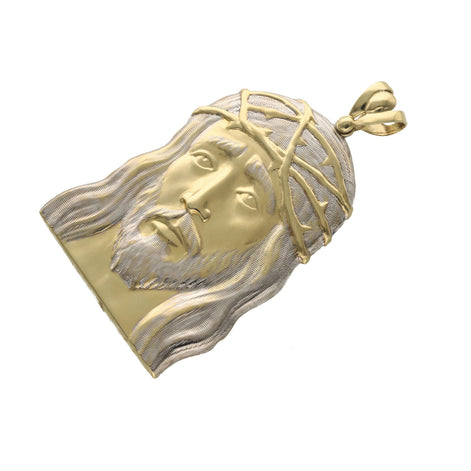 10 Karat Gold two Tone Jesus Face Charm