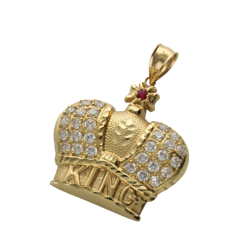 10 Karat Gold & CZ Crown King Charm