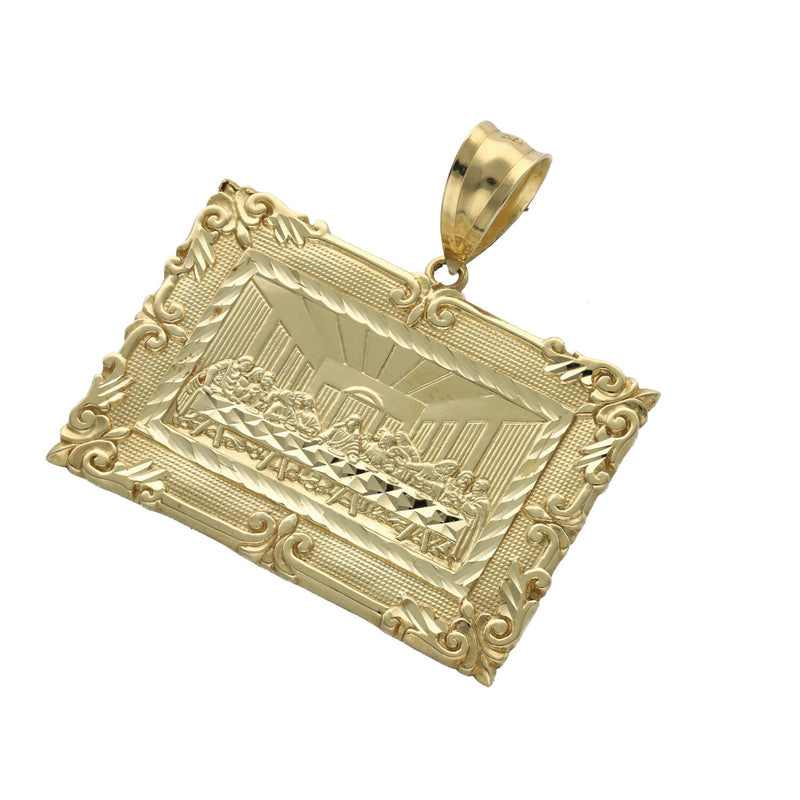 10K Gold "Last Supper" Rectangle Charm