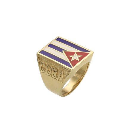  Gold Cuba Flag Ring