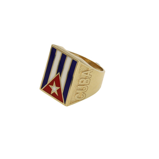 10 Karat Gold Cuba Flag Ring
