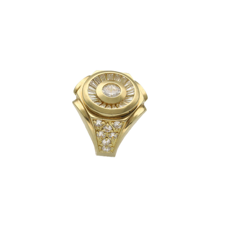 10 Karat Gold and CZ Circ Fancy Ring