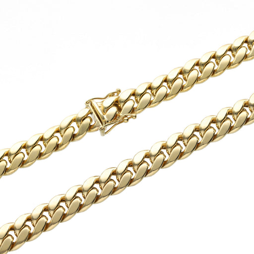 old Cuban link chain necklaces 10K semi-solid construction with secure box locks"