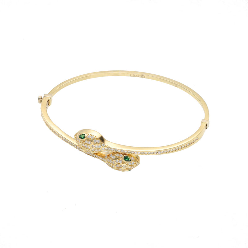 14 Karat Gold Snake Bangle