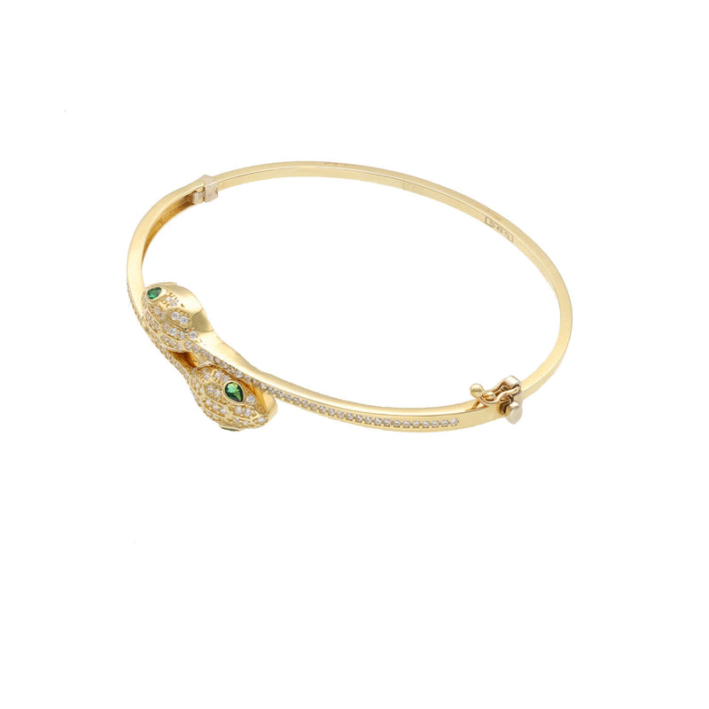 14 Karat Gold Snake Bangle