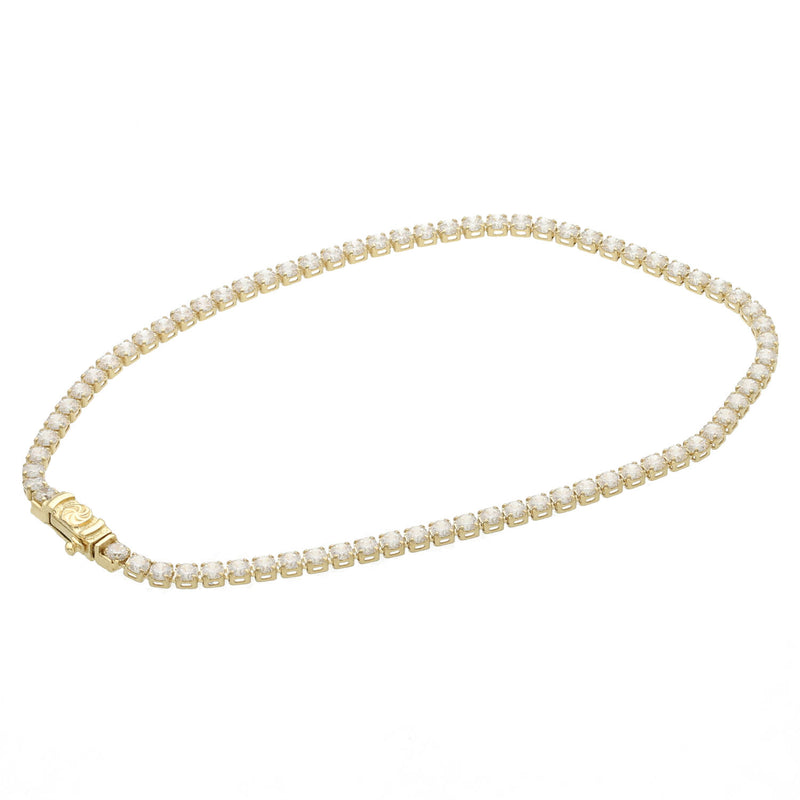 14 Karat Gold Cz Tennis Bracelet 2.2x7.5" W:3.1