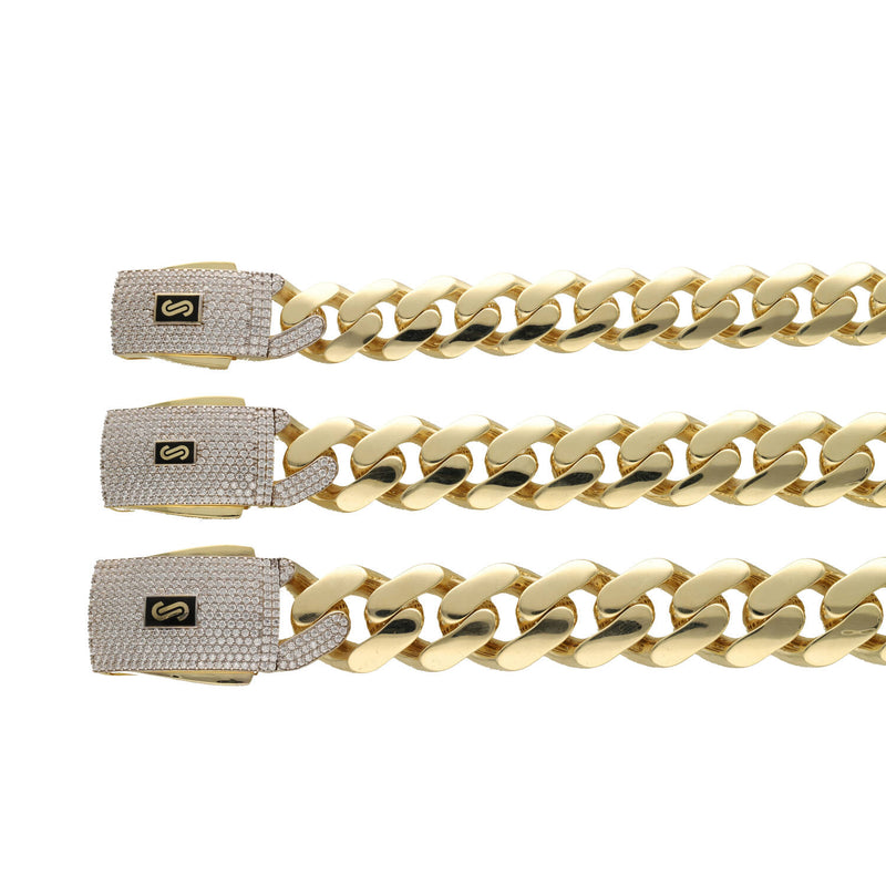 14 Karat Monaco Gold CZ Lock Bracelet