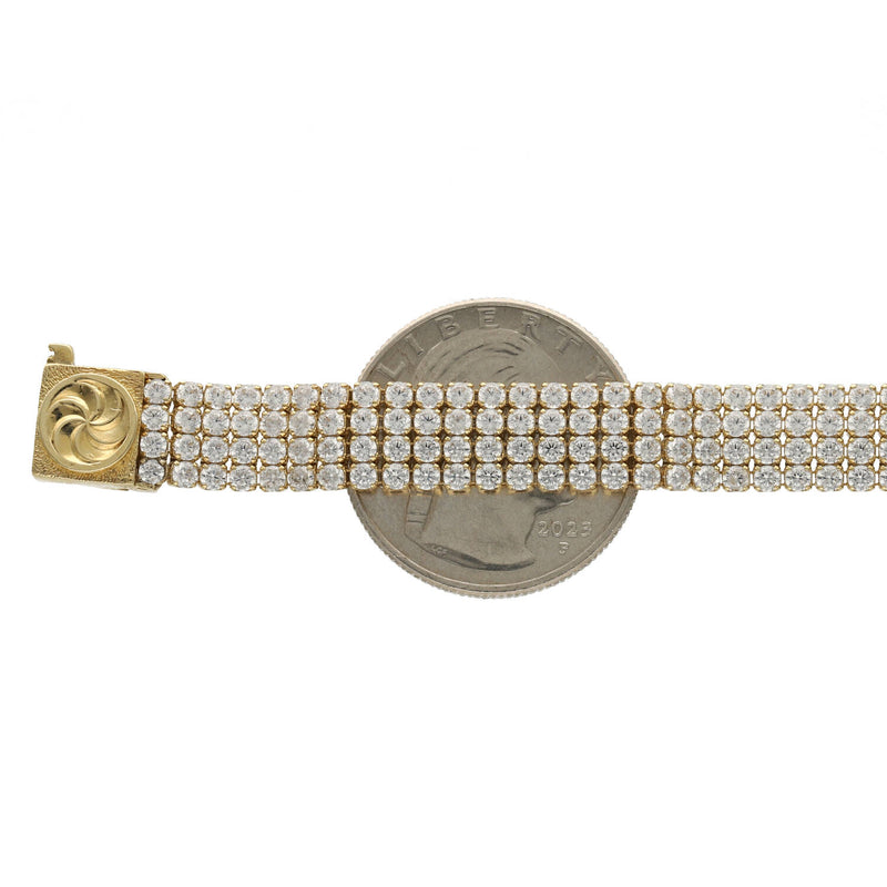 14 Karat Gold & Cz Tennis Bracelet