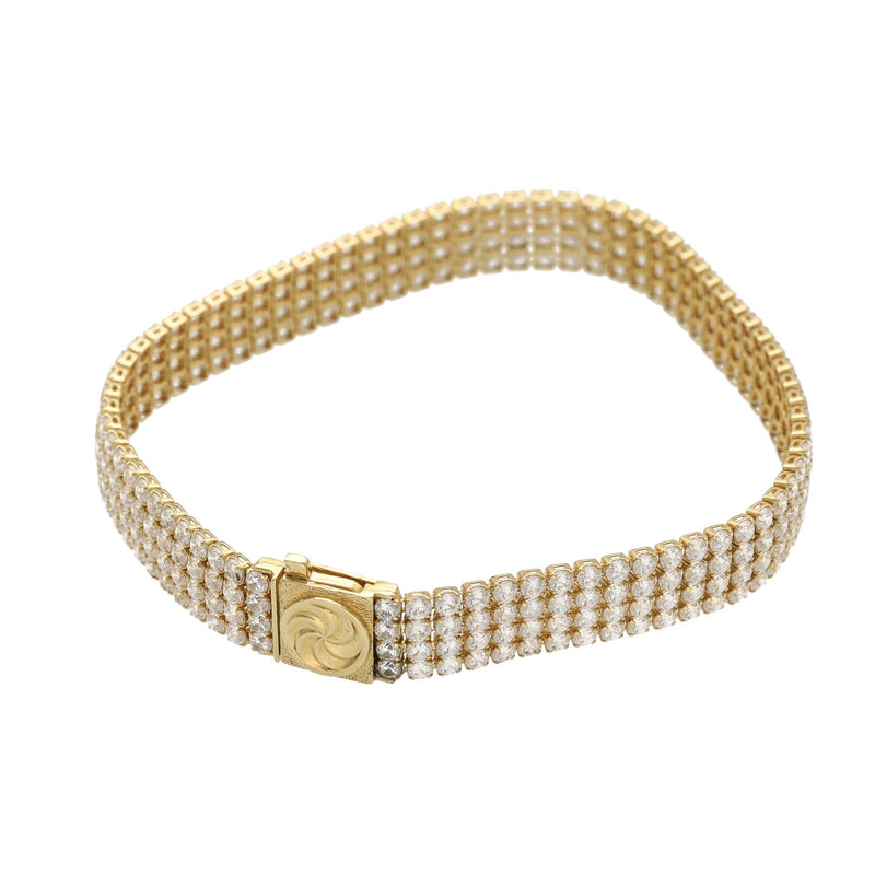 14 Karat Gold & Cz Tennis Bracelet