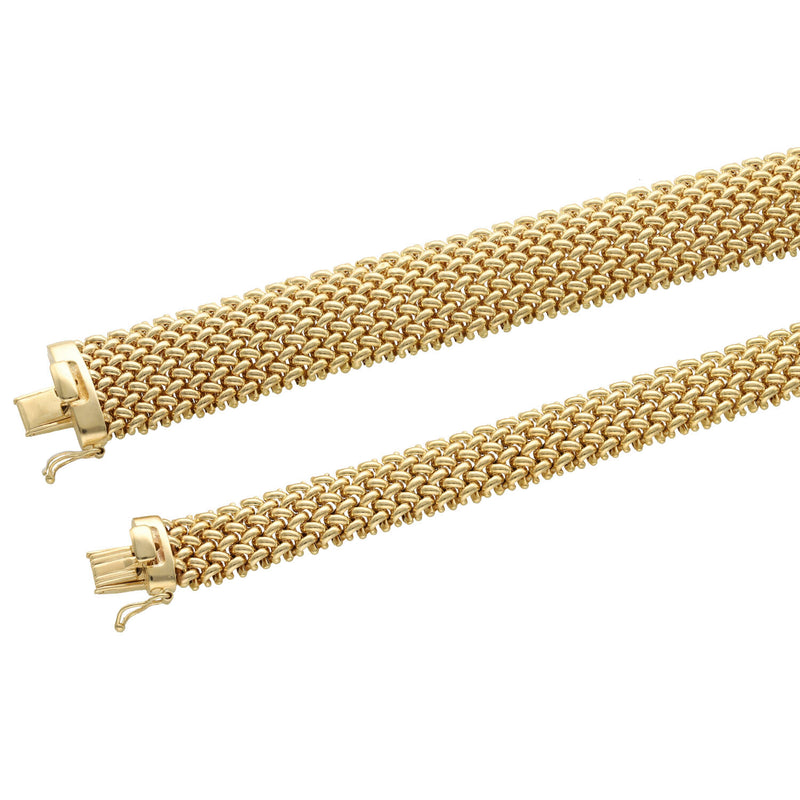 14k Yellow Gold 18mm Popcorn Link Bracelet with Fancy Box Lock (7.5")