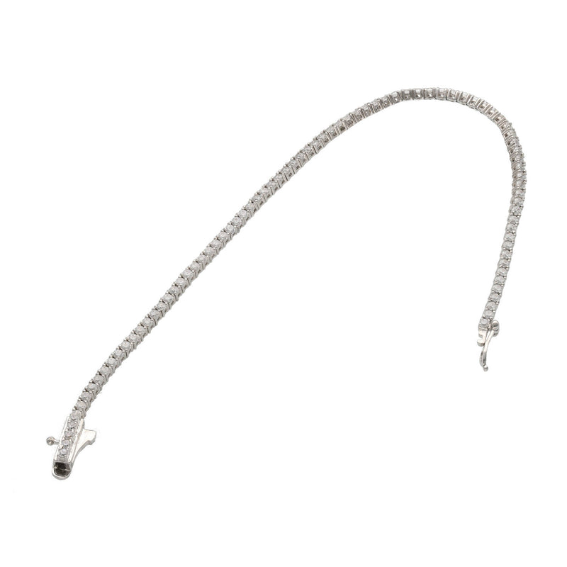 14K White Gold Cz Tennis Bracelet 2x7" W:6.6
