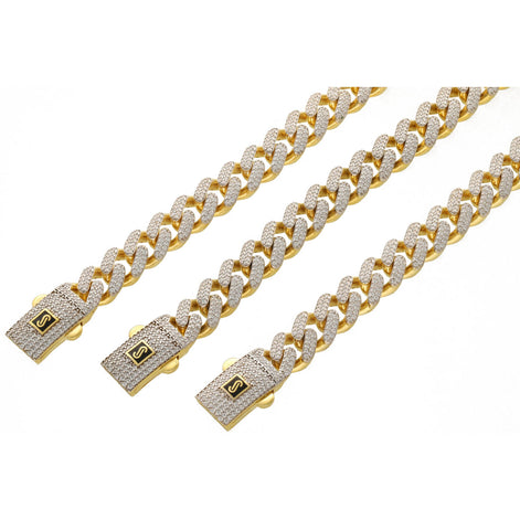 10 Karat Gold & CZ Monaco Classic Bracelet