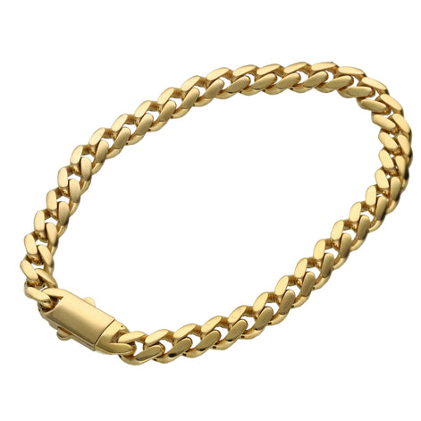 10 Karat Gold Cuban Link Bracelet 7mm x 8