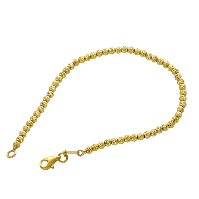 10 Karat Gold Diamond Cut Moon Bracelet 2mm