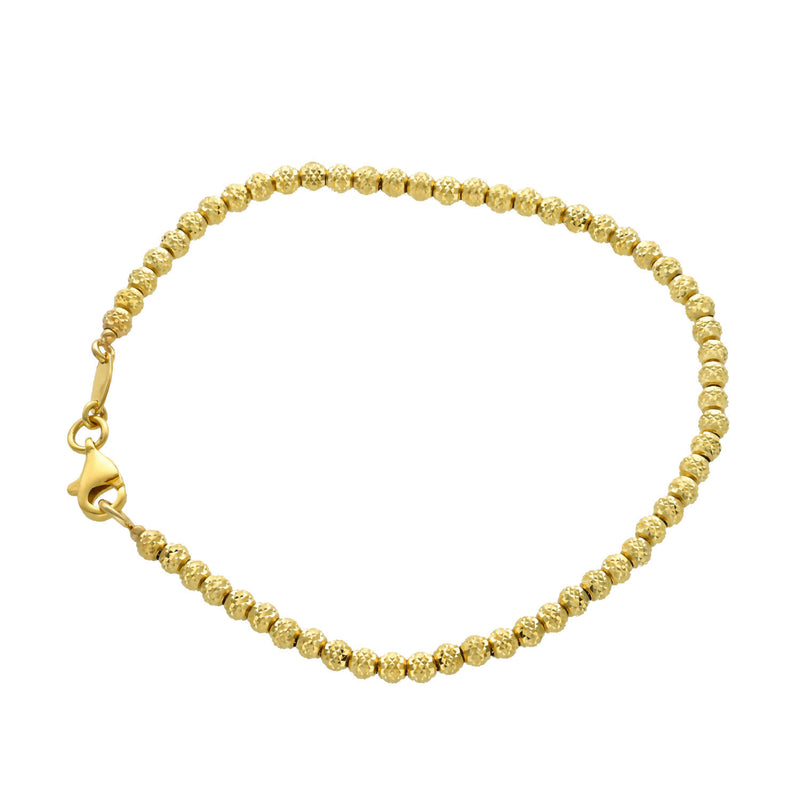 10 Karat Gold Diamond Cut Moon Bracelet 2mm