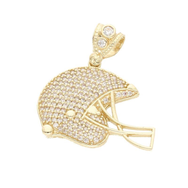 10 Karat Gold & Cz Football Helmet Charm