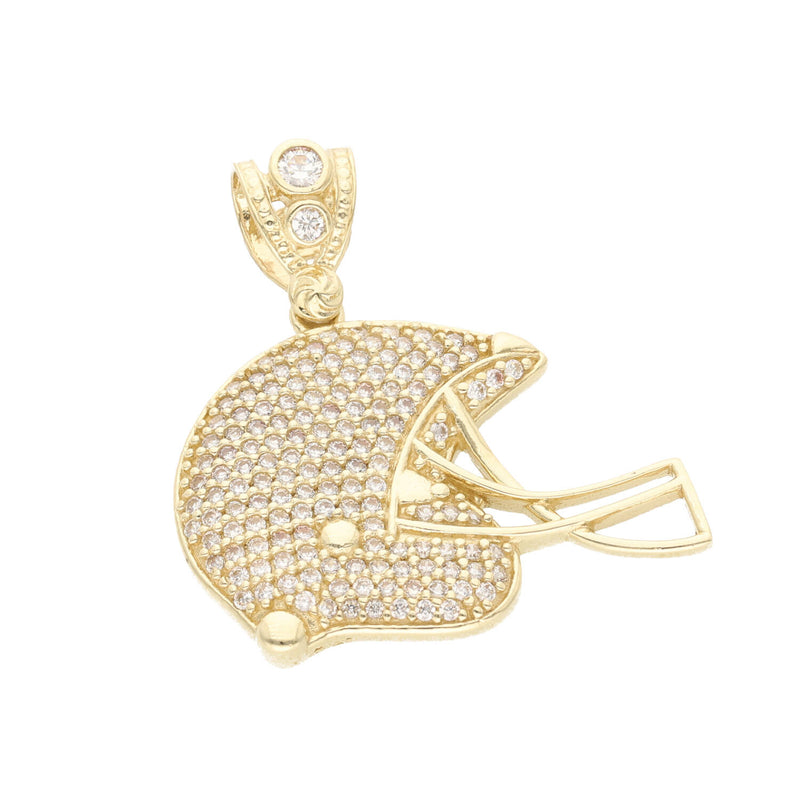 10 Karat Gold & Cz Football Helmet Charm