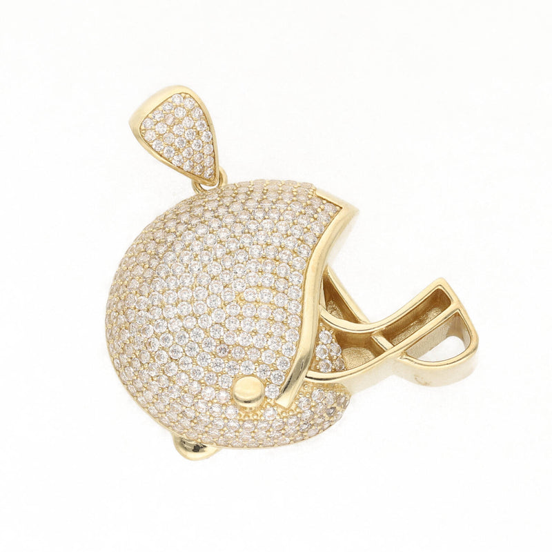 10 Karat Cz American Football Helmet Charm