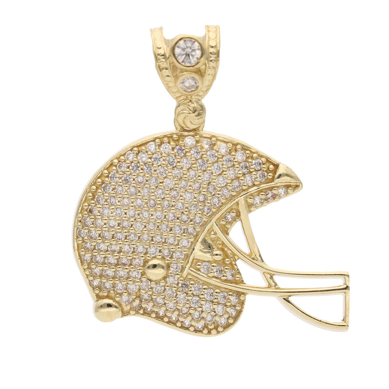 10 Karat Gold & Cz Football Helmet Charm