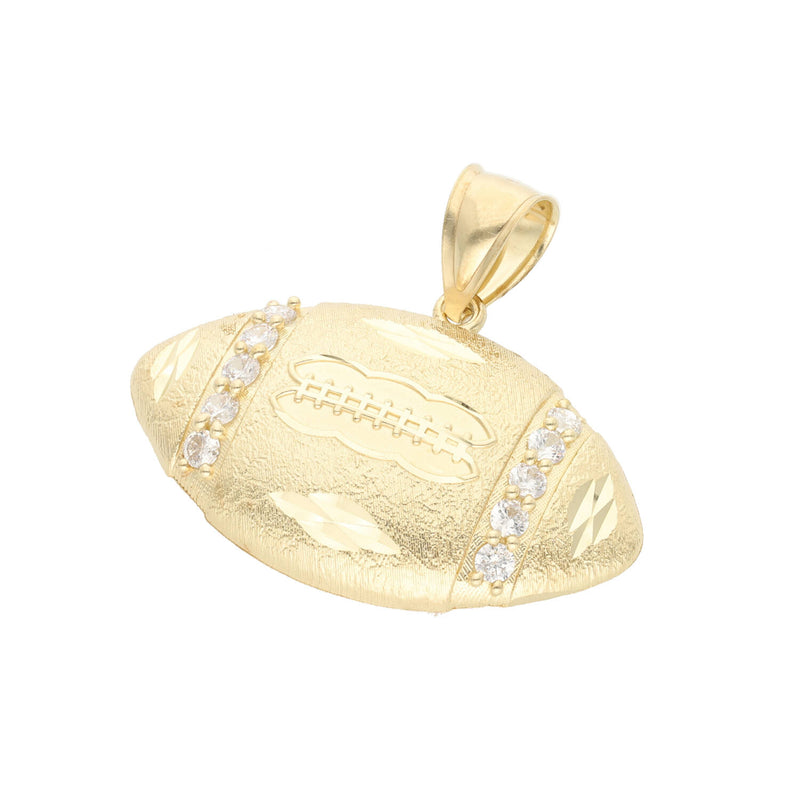 10 Karat Gold Cz Football Ball Charm