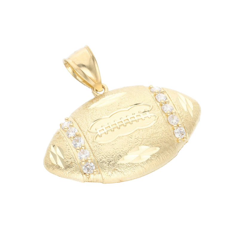 10 Karat Gold Cz Football Ball Charm