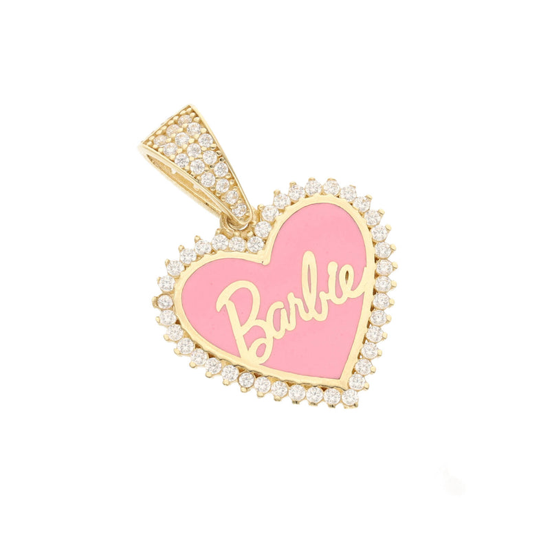 14 karat Gold & cz pink Heart  Charm