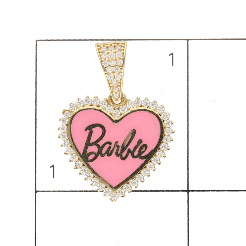 14 karat Gold & cz pink Heart  Charm