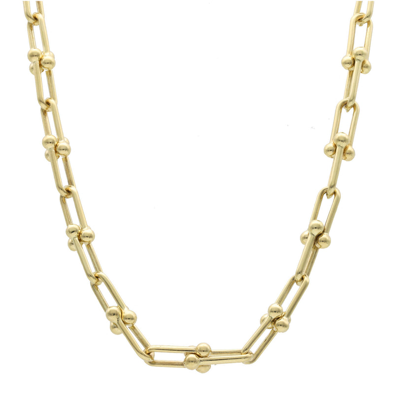 14 Karat Gold Fancy T Clip Necklace