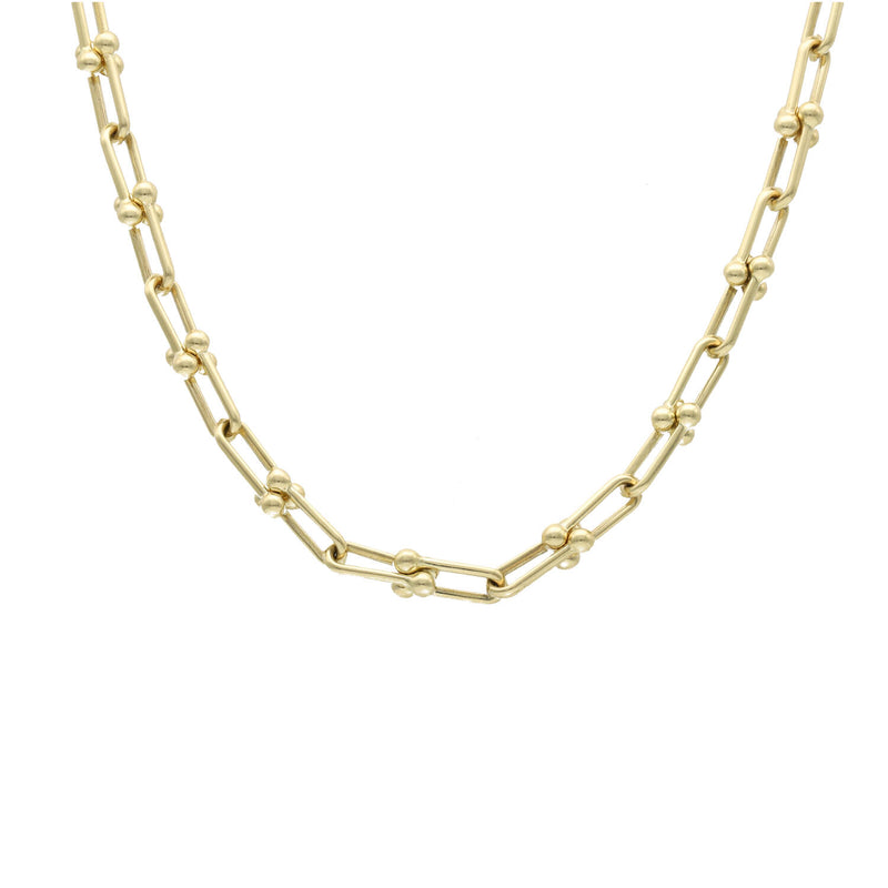 14 Karat Gold Fancy T Clip Necklace