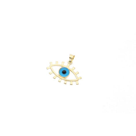 14K Gold Blue Eye Charm