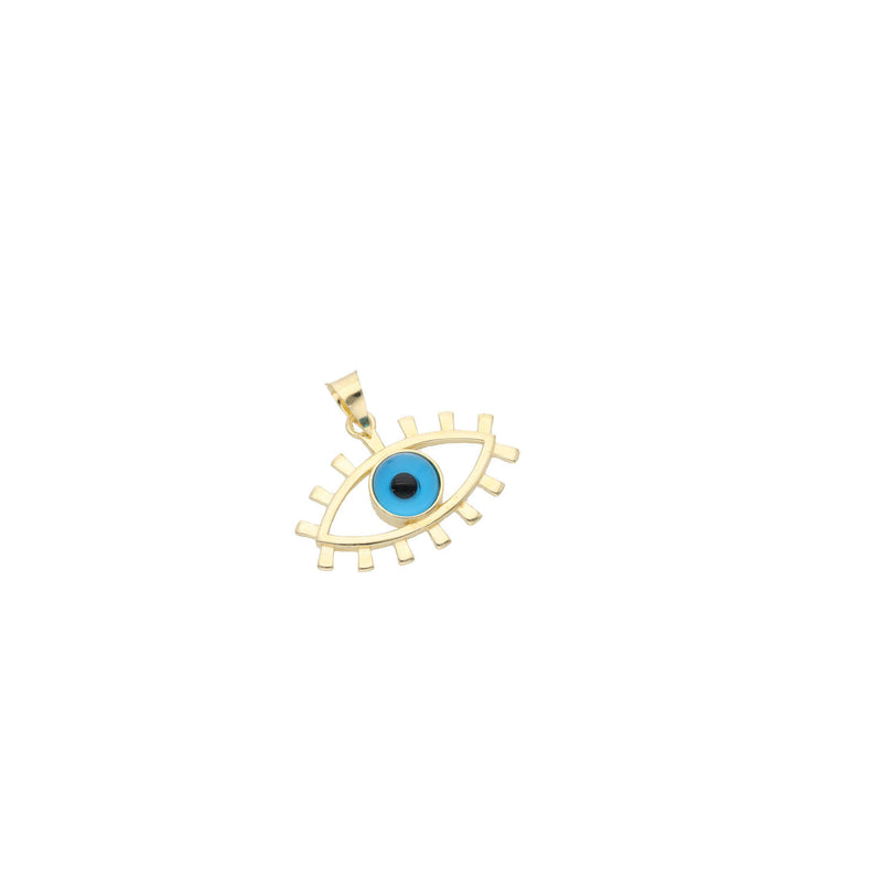14K Gold Blue Eye Charm