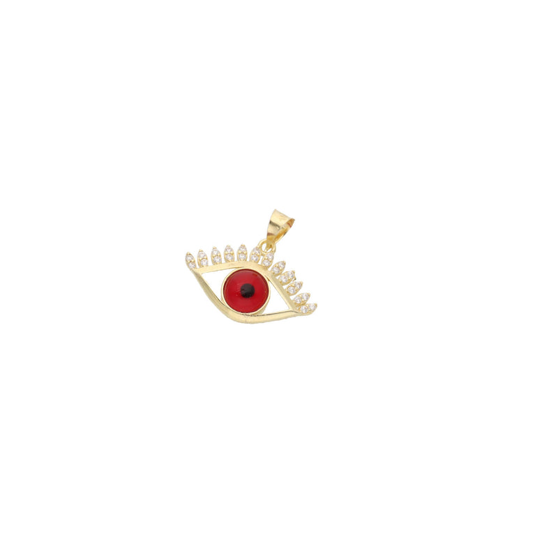 14K Gold & cz Red Eye Charm
