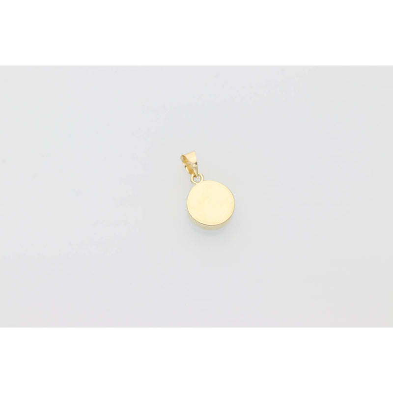 14K Gold Blue Eye Circ Charm W:1.23