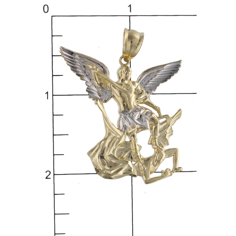 14 Karat Gold Two Tone St Michael Charm