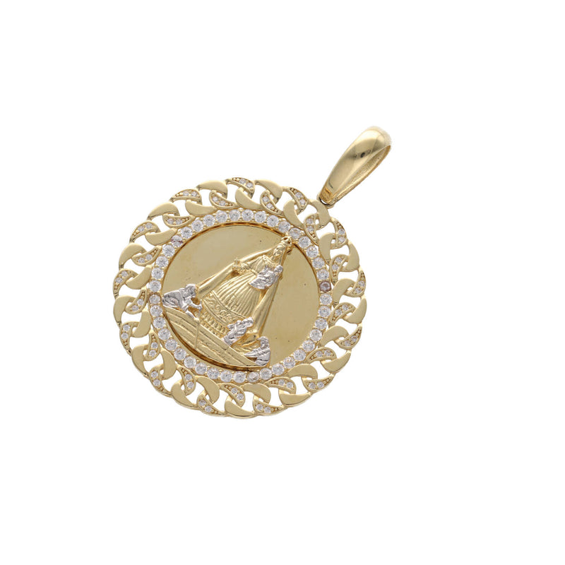 14 Karat Gold Cuban Style Caridad Del Cobre Medal