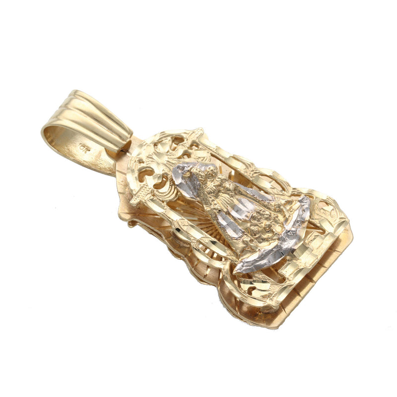 10 Karat Gold Diamond Cut Two Face San Lázaro  Caridad Del Cobre Charm