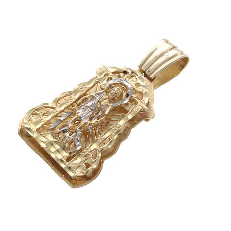 10 Karat Gold Diamond Cut Two Face San Lázaro  Caridad Del Cobre Charm