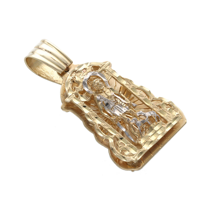 10 Karat Gold Diamond Cut Two Face San Lázaro  Caridad Del Cobre Charm