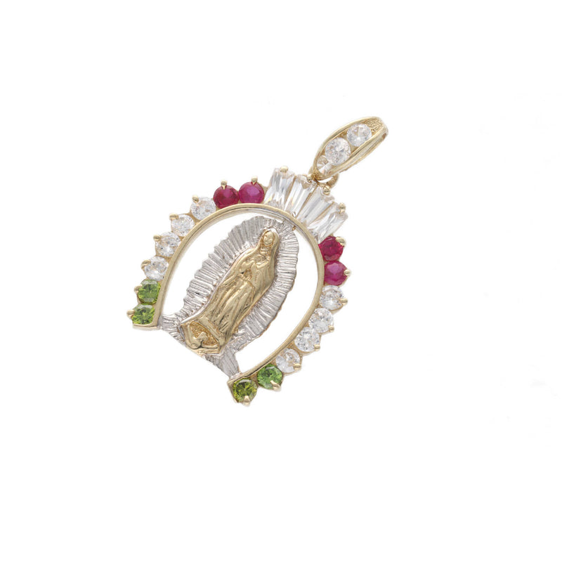 10 Karat Gold & Cz Guadalupe Virgin Charm